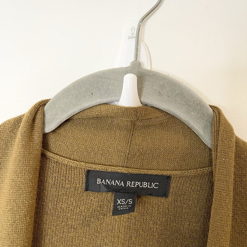 Banana Republic Mustard Yellow Open Cardigan Duster Oversized Kimono Sleeve XS/S - Picture 5 of 7